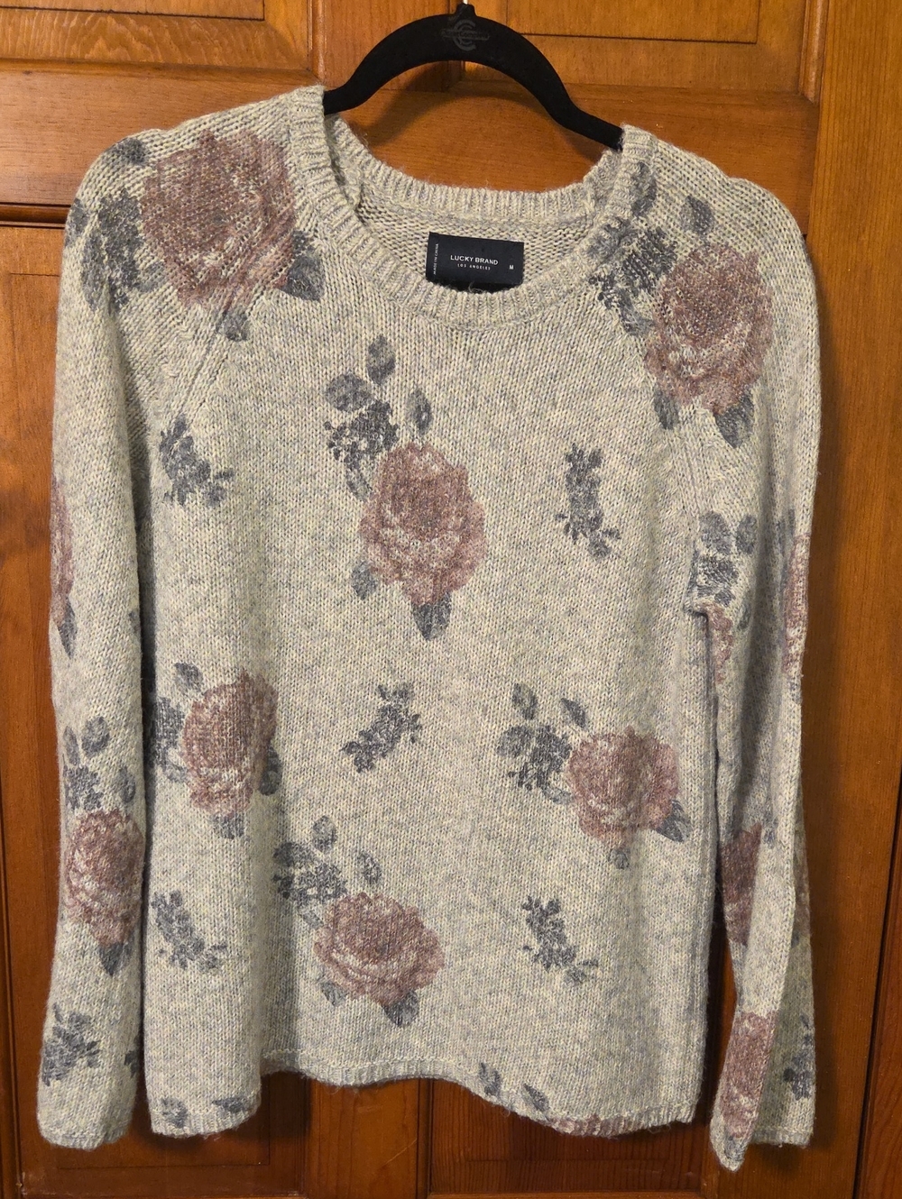 Lucky Brand Women's Sweater Witth Floral Print And Bell Sleeves Size M